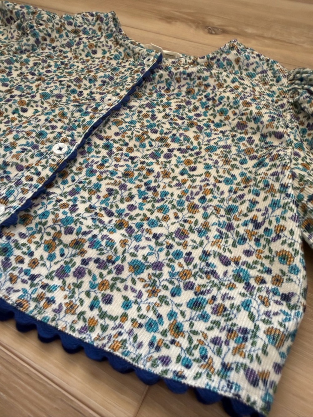 Blue Floral Cropped Top - Kids - Picture 8 of 16